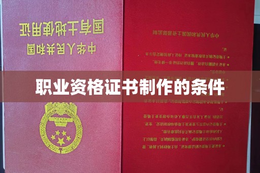 九台职业资格证书制作的条件